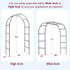 78"H x 45"W Metal Garden Arch Trellis,Adjustable Arbor Trellis for Garden Climbing Plants Support