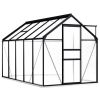 Greenhouse with Base Frame Anthracite Aluminum 63.4 ft²