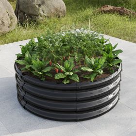 32.08"*11.4" Tall Round Raised Garedn Bed,Metal Raised Beds for Vegetables, Outdoor Garden Raised Planter Box