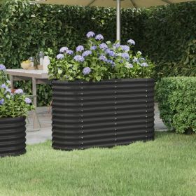 Garden Raised Bed Powder-coated Steel 44.9"x15.7"x26.8" Anthracite