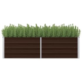 Garden Raised Bed Brown 63"x15.7"x17.7" Galvanized Steel