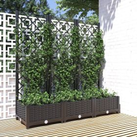 Garden Planter with Trellis Black 47.2"x15.7"x47.8" PP