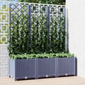 Garden Planter with Trellis Dark Gray 47.2"x15.7"x53.5" PP