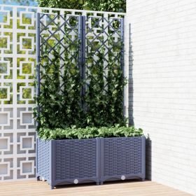 Garden Planter with Trellis Dark Gray 31.5"x15.7"x53.5" PP