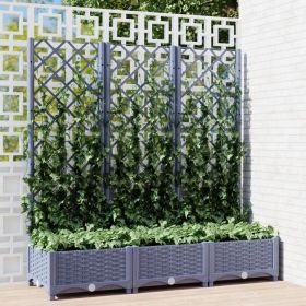 Garden Planter with Trellis Dark Gray 47.2"x15.7"x47.8" PP