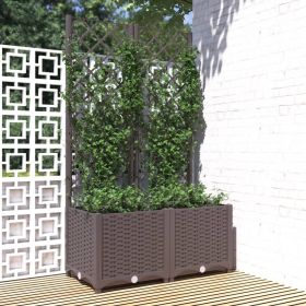 Garden Planter with Trellis Brown 31.5"x15.7"x53.5" PP