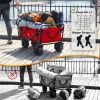 Collapsible Heavy Duty Beach Wagon Cart Outdoor Folding Utility Camping Garden Beach Cart With Universal Wheels Adjustable Handle Shopping