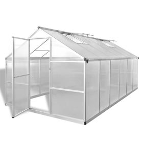 Reinforced Aluminum Greenhouse with Base Frame 97.1ft²