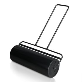 36in Cylindrical Iron Lawn Roller Black