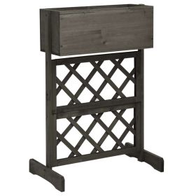 Garden Trellis Planter Gray 17.7"x11.8"x29.1" Solid Firwood