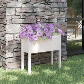 Garden Planter White 27.6"x12.2"x27.6" Solid Wood Pine