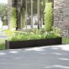 Garden Planter Black 78.7"x12.2"x12.2" Solid Wood Pine