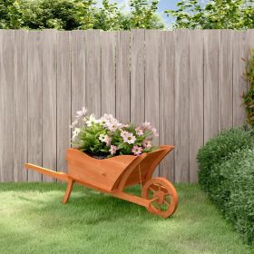 Wheelbarrow Planter 50.4"x17.9"x16.9" Solid Wood Fir