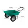 2-Wheeled Garden Wheelbarrow– Large Capacity Rolling Utility Dump Cart for Residential DIY Landscaping;  Lawn Care and Remodeling