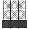 Garden Planter with Trellis Black 47.2"x15.7"x53.5" PP