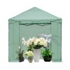 8*8ft Plastic Sprayed Iron Pipe PE Mesh Foldable Greenhouse Shed Green