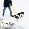 74*47cm Iron Yellow T-Handle Black Blade Adjustable Human-Powered Snow Plow