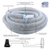 35' Swimming Pool and Spa Vacuum Hose with Adapter Set