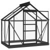 Glass Greenhouse Anthracite 61"x40.6"x75.2" Aluminum