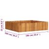 Garden Raised Bed 39.3"x39.3"x9.8" Solid Acacia Wood