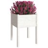 Garden Planter White 19.7"x19.7"x27.6" Solid Wood Pine