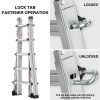 Aluminum Multi-Position Ladder with Wheels, 300 lbs Weight Rating, 22 FT