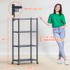 Kitchen Bakers Rack, Heavy Duty Bakers Rack 4-Tier Free Standing Kitchen Storage Shelf Rack Hight Adjustable with Wheels & Feet