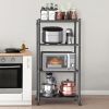 Kitchen Bakers Rack, Heavy Duty Bakers Rack 4-Tier Free Standing Kitchen Storage Shelf Rack Hight Adjustable with Wheels & Feet