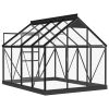 Glass Greenhouse Anthracite 61"x78.9"x75.2" Aluminum