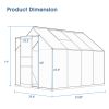 8' L x 6' W Walk-in Polycarbonate Greenhouse with Roof Vent, Sliding Doors, Aluminum Hobby Hot House for Outdoor Garden Backyard