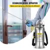 VEVOR 2Gal Stainless Steel Sprayer, Set with 20" Wand& Handle& 3FT Reinforced Hose, Hand Pump Sprayer with Pressure Gauge&Safety Valve