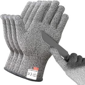 4 Pairs Safety Anti Cut Gloves High-strength Industry Kitchen Gardening Anti-Scratch Anti-cut Glass Cutting Multi-Purpose (size: M(23CM))