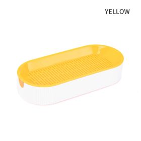 Hydroponic Cat Grass Box Plastic Tray Cat Grass Growing Kit Cat Grass Planter Hydroponic Cat Grass Box Cat Grass Sprouter Tray Interactive Cat Toy Win (Color: Yellow)