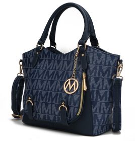 MKF Collection Fula Signature Satchel Bag by Mia k (Material: Polycarbonate, Color: Navy)