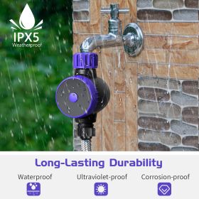 Bluetooth Sprinkler Timer, WiFi Smart Irrigation Water Timer, Wireless Remote APP & Voice Control, Rain Delay/ Manual/ Automatic Watering System (Color: Black+Purple)