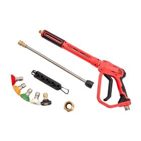 4000 PSI Pressure Washer Gun with Extension Wand (Maximum Pressure: 4000 psi, Color: Red)