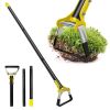 Adjustable Garden Hoe Handheld Stirrup Hula Hoe Scuffle Loop Hoe Gardening Weeder Cultivator Weeding Rake for Weeding/Loosening Soil