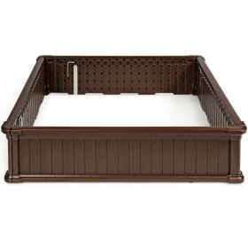 48 Inch Raised Garden Bed Planter for Flower Vegetables Patio (Color: Brown)