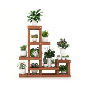 Indoor & Outdoor Wood Plant Stand for Multiple Plants (Color: As Pic Show, Type: Style B)