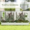 Outdoor Planter Box Self-Watering Raised Garden Bed Trellis with Water Level Indicator