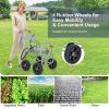 Garden Water Hose Reel Cart with 4 Wheels and Non-slip Grip